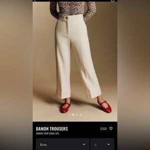 Sezane Ecru Ankle Pants